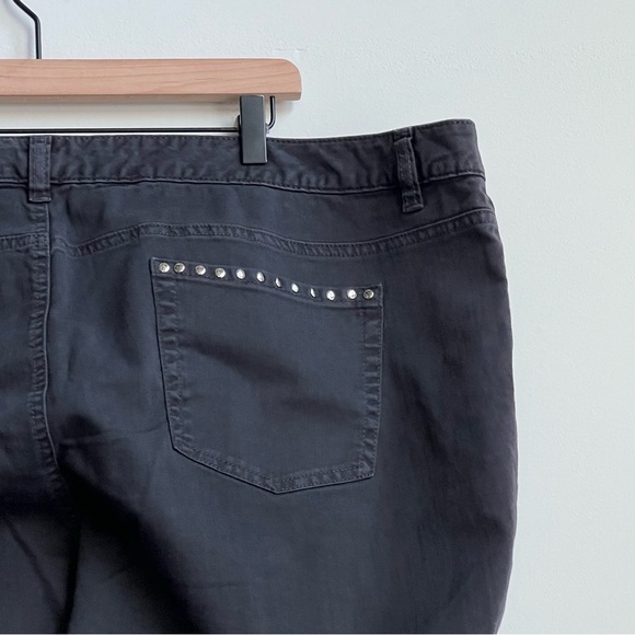 New MICHAEL Michael Kors Studded Metal Plus Size 24W Faded Black Denim Jeans - Picture 16 of 16